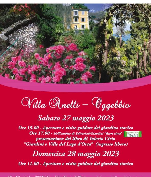 Visite Villa Anelli 27 e 28 maggio 23 Editoria
