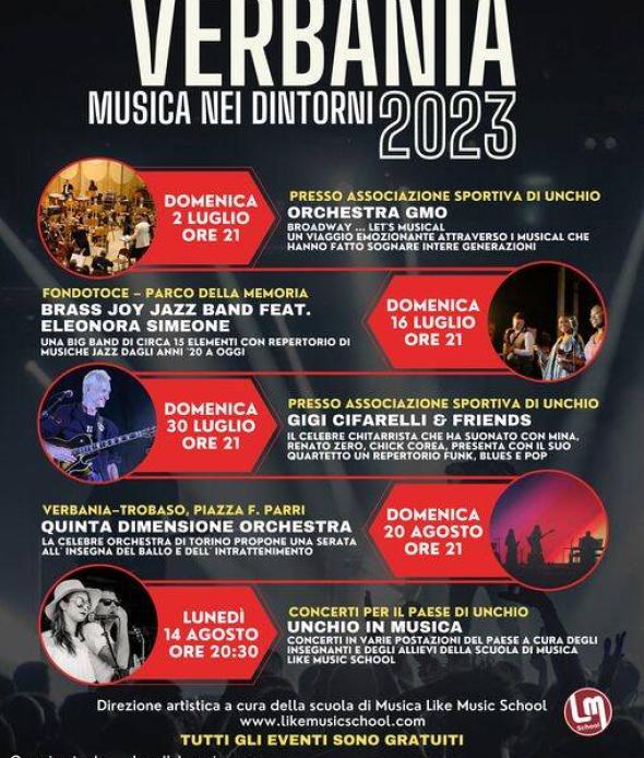 verbania musica nei dintorni