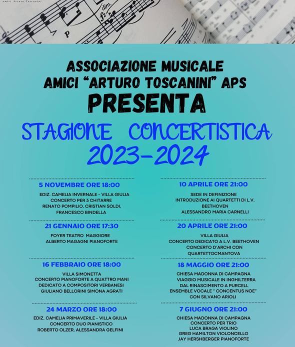 Locandina Stagione concerti a Verbania Toscanini