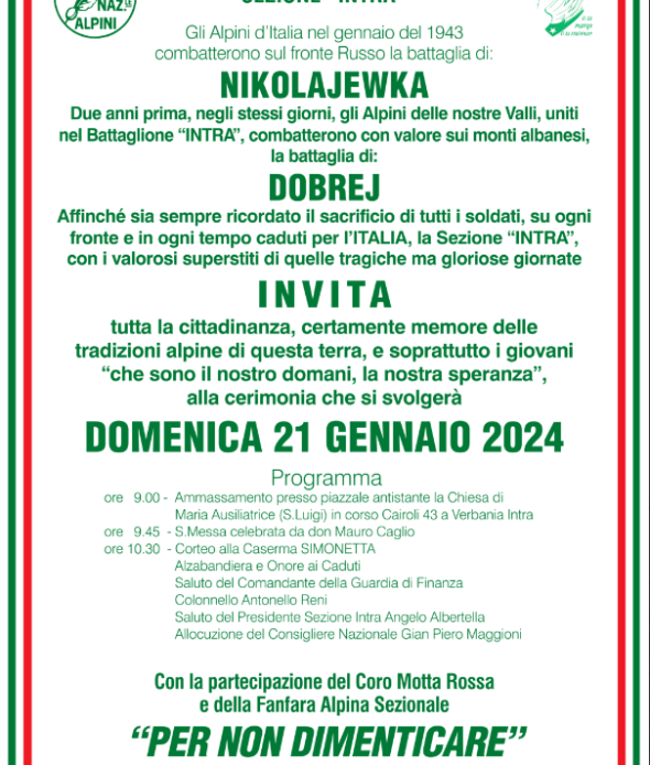 Commemorazione Alpini Sezione Intra