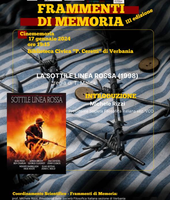 Frammenti di memoria locandina 17 gennaio