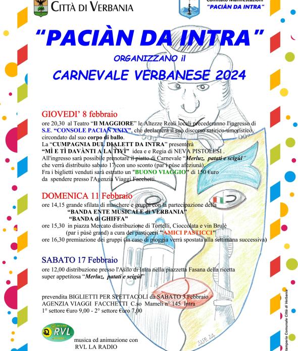 Carnevale Verbanese 2024 dei Paciàn da Intra 