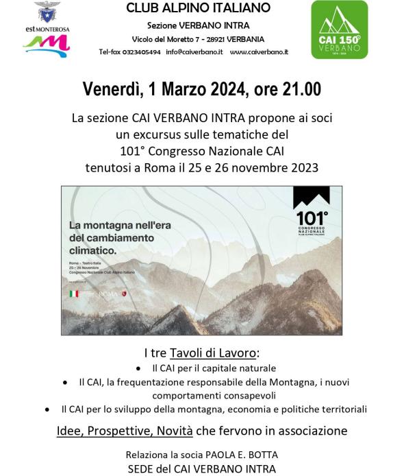  Excursus sulle tematiche del 101u00b0 Congresso Nazionale CAI