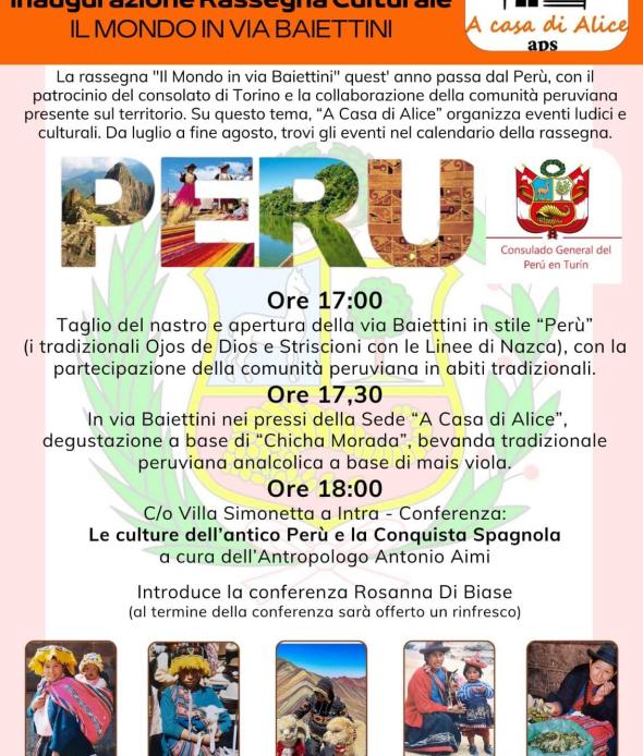 Inaugurazione Rassegna Culturale Il Mondo in Via Baiettini Perù