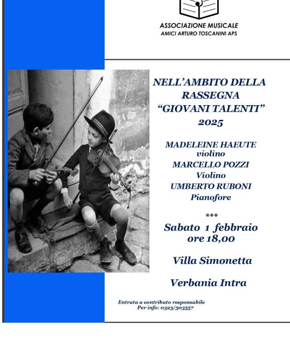 Concerto 1 febbraio rassegna Giovani Talenti