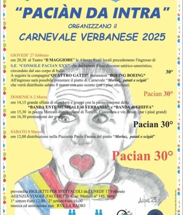 Carnevale Verbanese dei Paciàn da Intra 2025