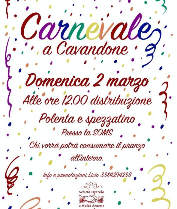 Carnevale a Cavandone