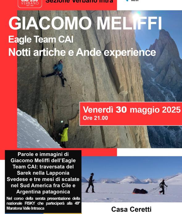 Giacomo Meliffi dell’Eagle Team CAI. Notti artiche e Ande experience