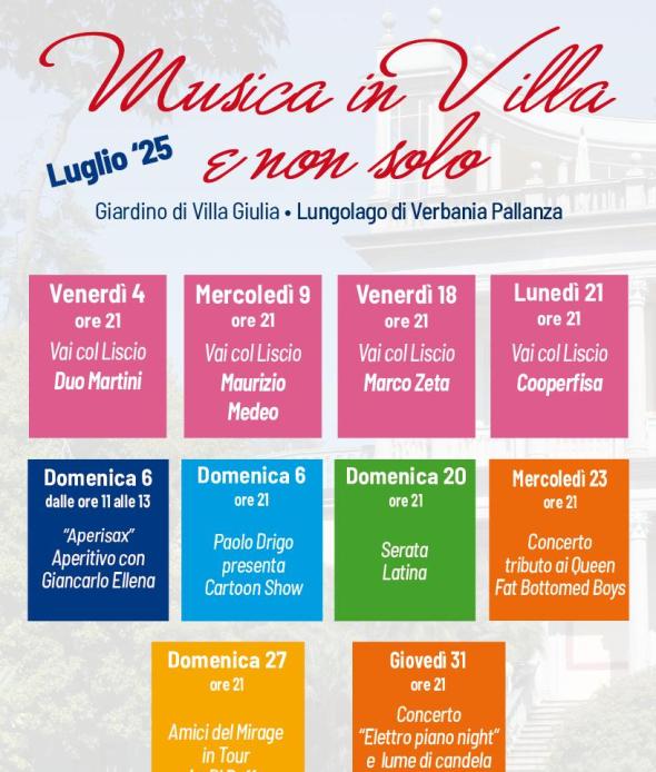 Musica in Villa e non solo- luglio '25