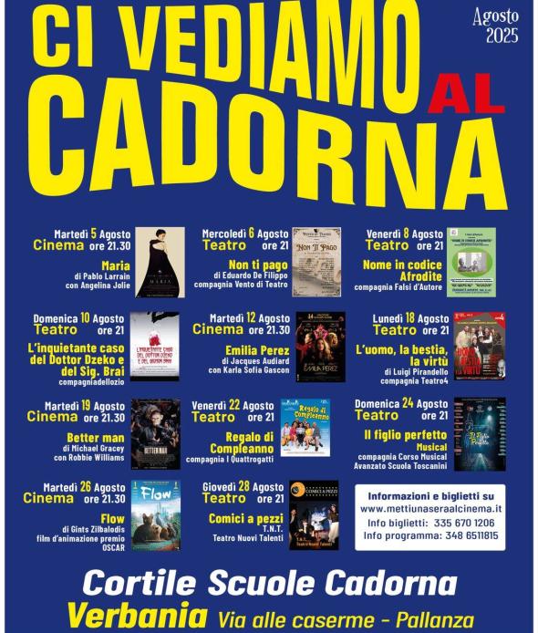 Ci vediamo al Cadorna - Cinema e Teatro sotto le stelle 2025