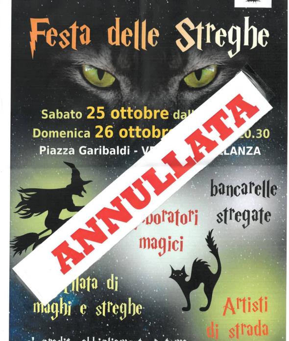 Festa delle Streghe 25 26 ottobre ANNULLATO