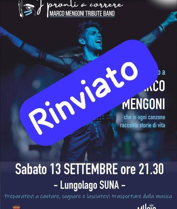 Tributo Mengoni rinviato