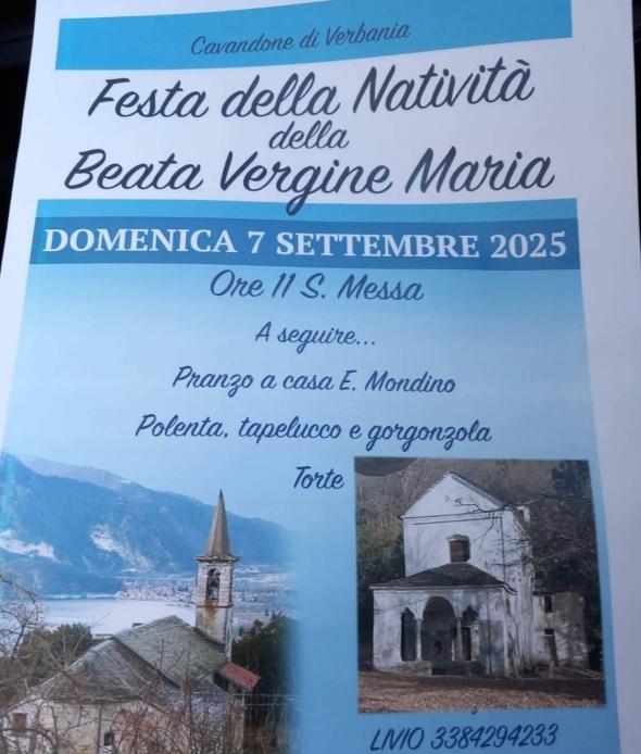 FESTA DELLA NATIVITA' della BEATA MARIA VERGINE