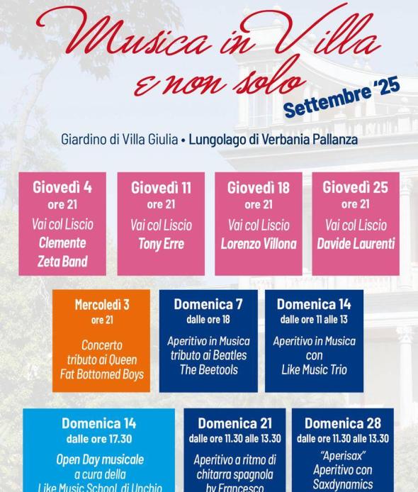 Musica in Villa ... e non solo-Settembre 2025