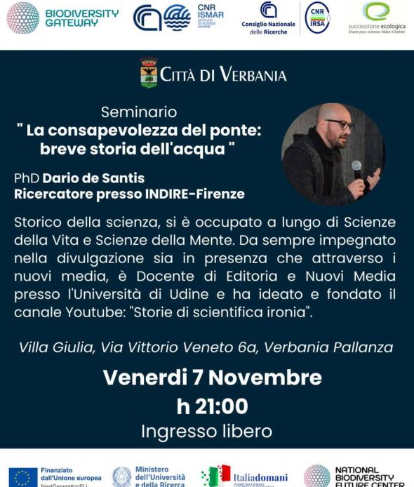 Seminario: La consapevolezza del ponte: breve storia dell'acqua