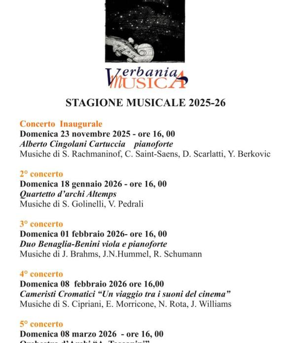 Verbania Musica 2025 2026