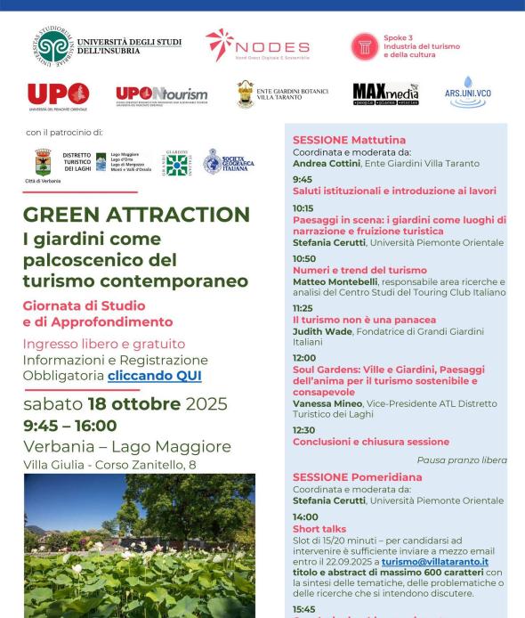"GREEN ATTRACTION" I giardini come palcoscenico del turismo contemporaneo