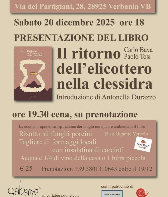 Presentazione del libro “Il ritorno dell’elicottero nella clessidra