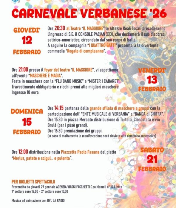 Carnevale Verbanese 2026 dei Paciàn da Intra