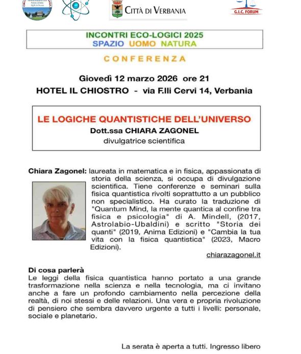 Incontro: Le logiche quantistiche dell'universo