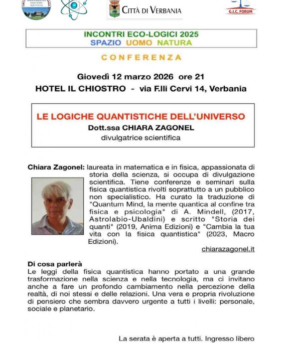 Incontro: Le logiche quantistiche dell'universo