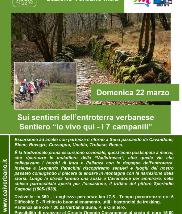 Sui sentieri dell'Entroterra verbanese, sentiero "Io vivo qui, i 7 campanili"