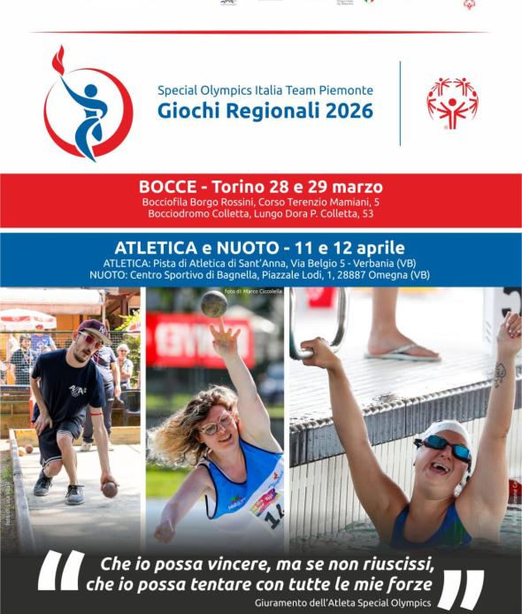 Giochi Regionali 2026 - Special Olympics Italia Team Piemonte