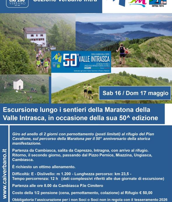 ‍Escursione lungo i sentieri della Maratona della Valle Intrasca in occasione della sua 50^ edizione