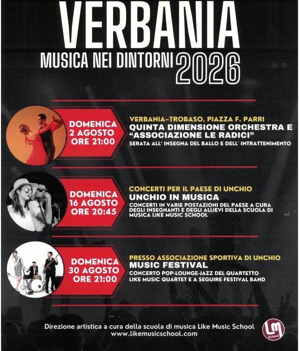 musica nei dintorni a Verbania 2026