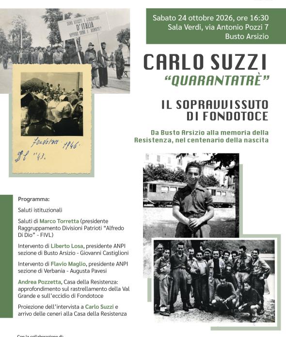 Carlo Suzzi “Quarantatré”, il sopravvissuto di Fondotoce
