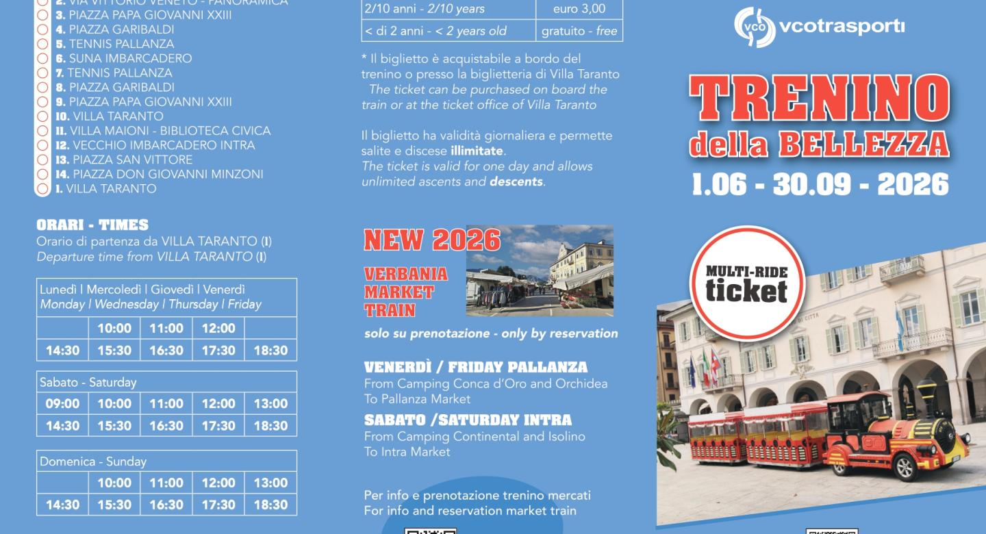 INFO Trenino Turistico della Città di Verbania