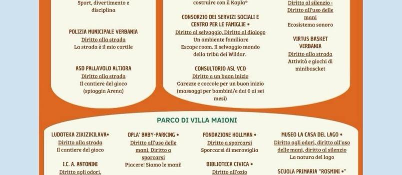 Città dei Bambini 2026 programma