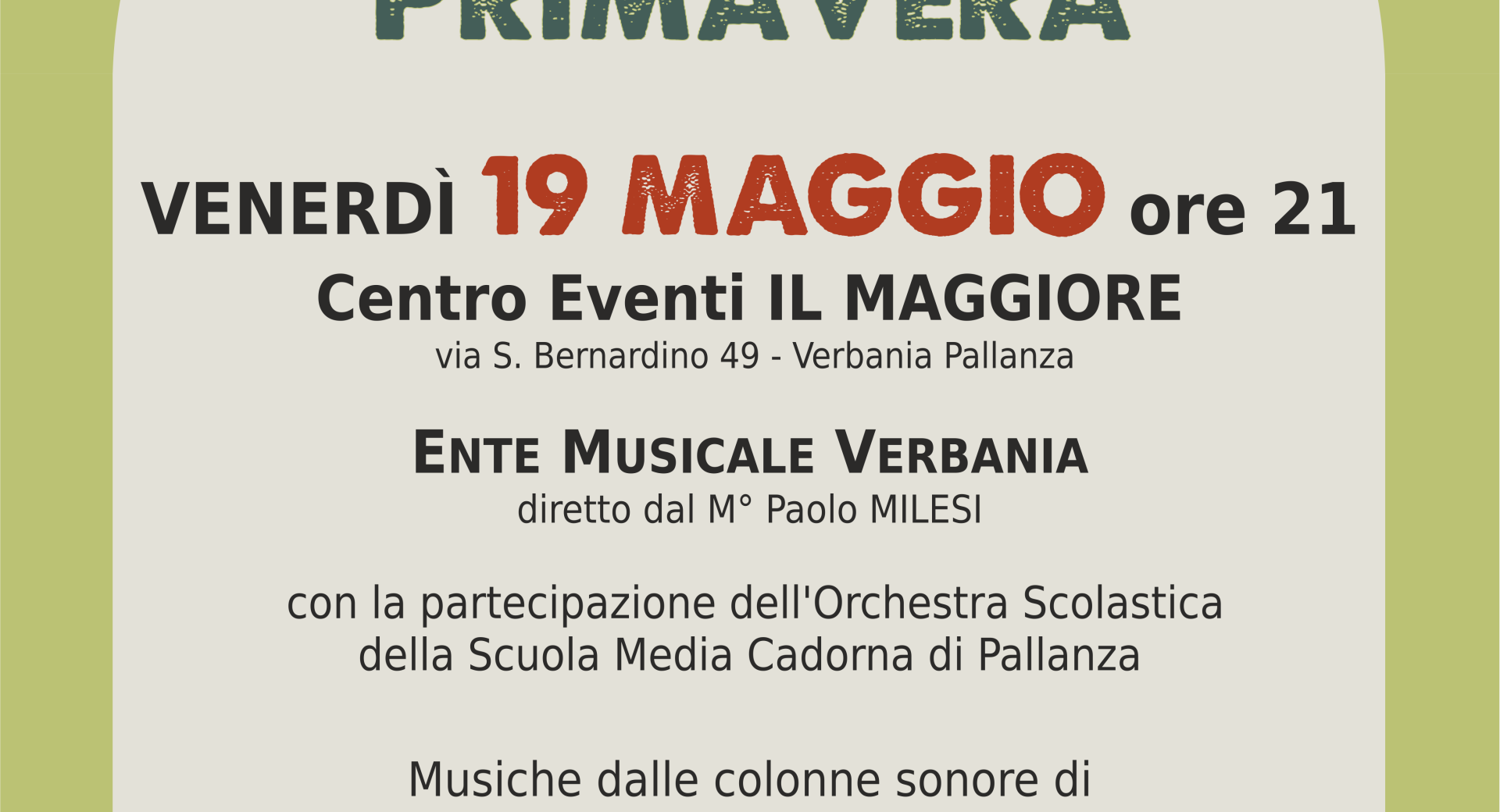 Concerto di primavera Ente Musicale VB 2023