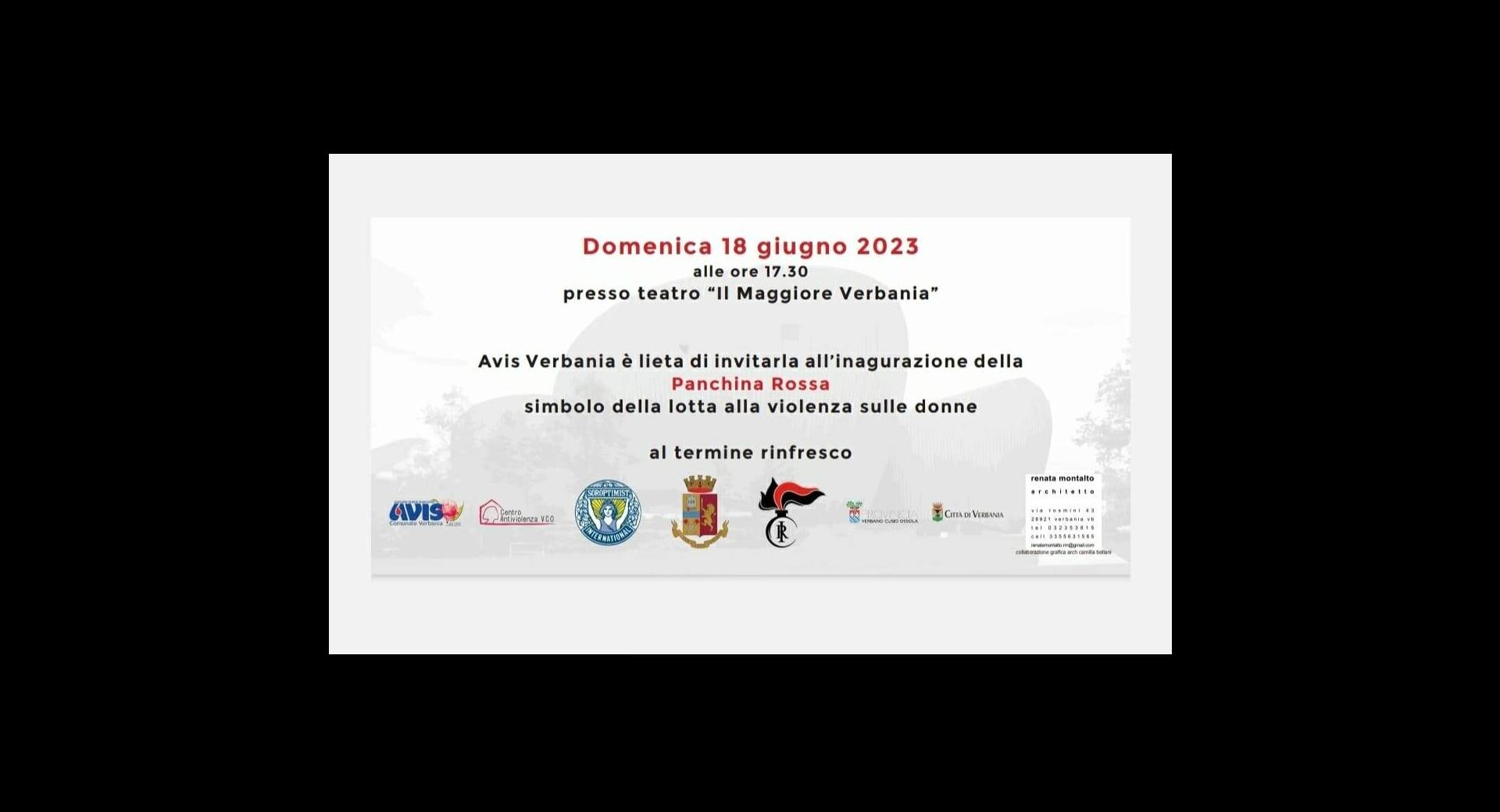 Inaugurazione panchina rossa AVIS
