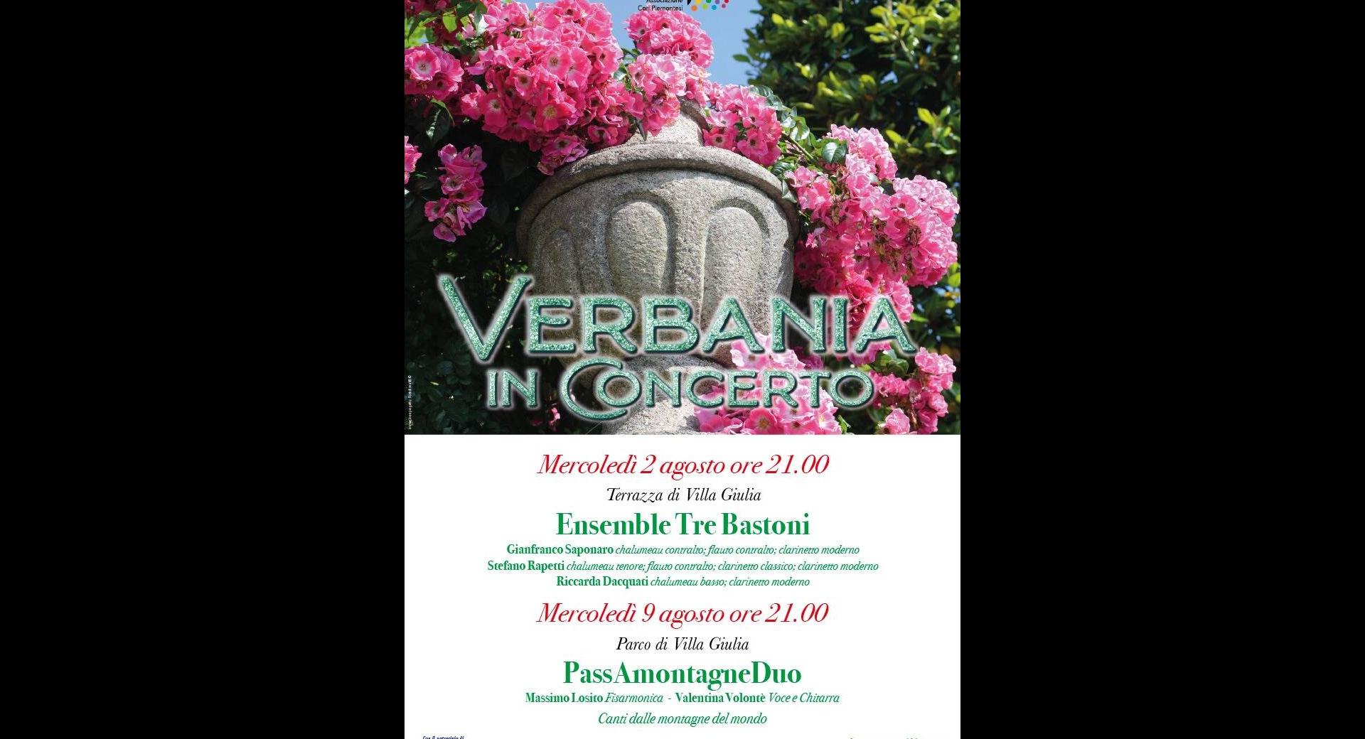 Verbania in concerto 2 e 9 agosto 2023