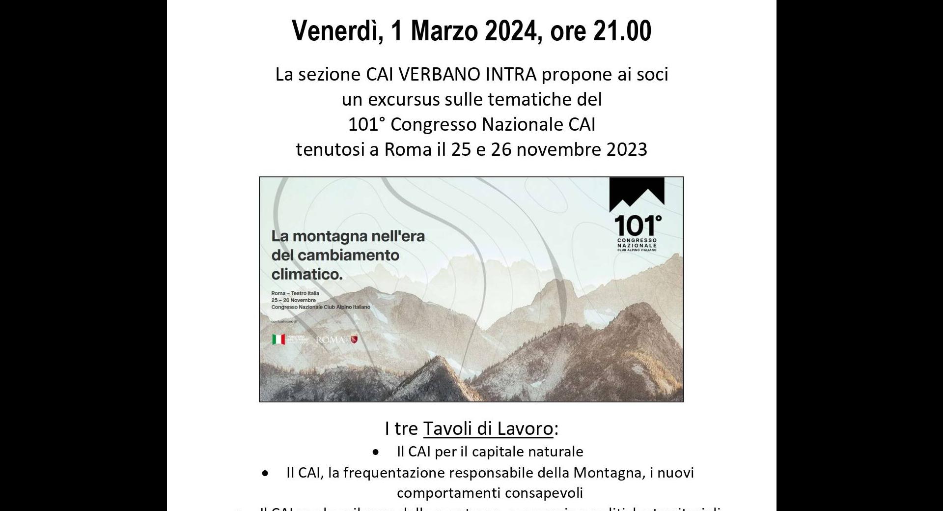  Excursus sulle tematiche del 101u00b0 Congresso Nazionale CAI