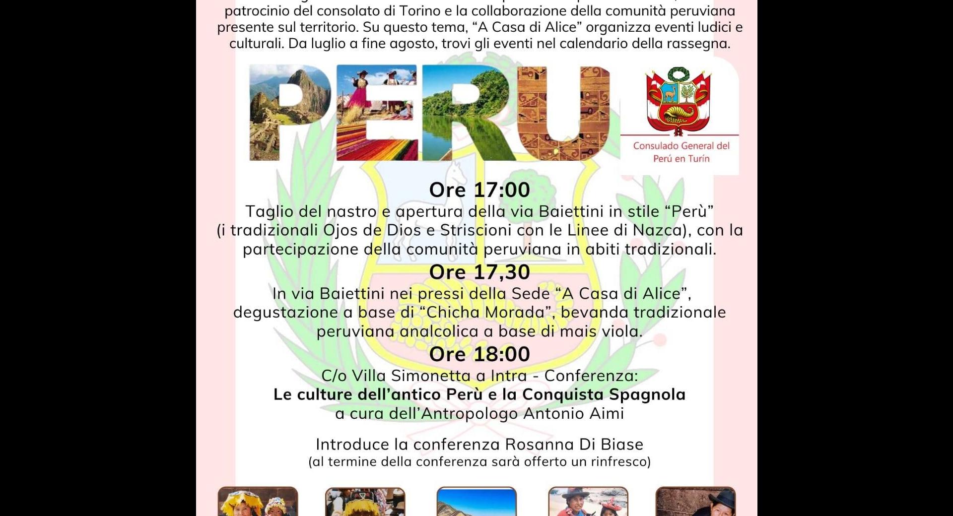 Inaugurazione Rassegna Culturale Il Mondo in Via Baiettini Perù