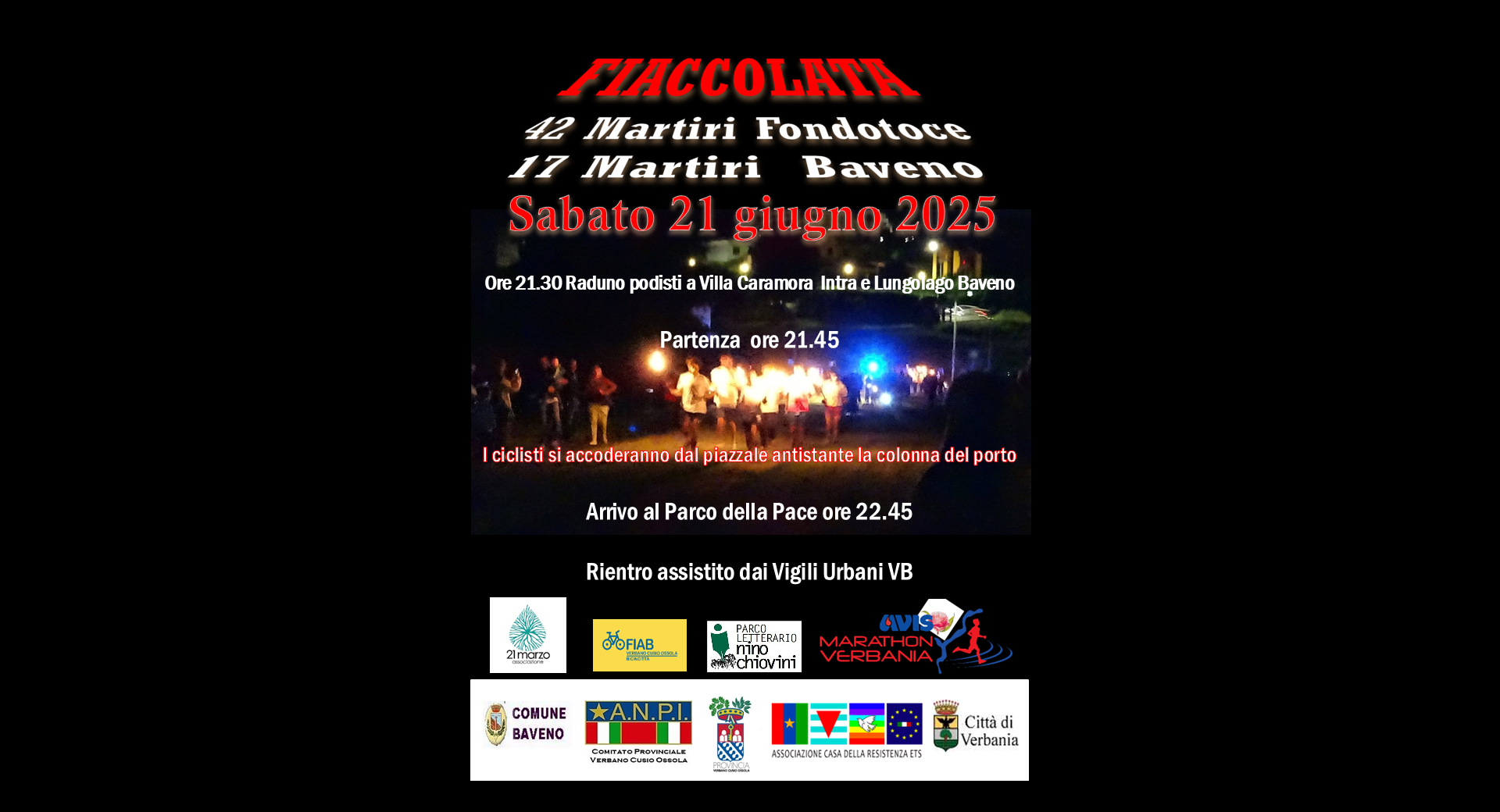 Fiaccolata 42 Martiri Fondotoce 17 Martiri Baveno