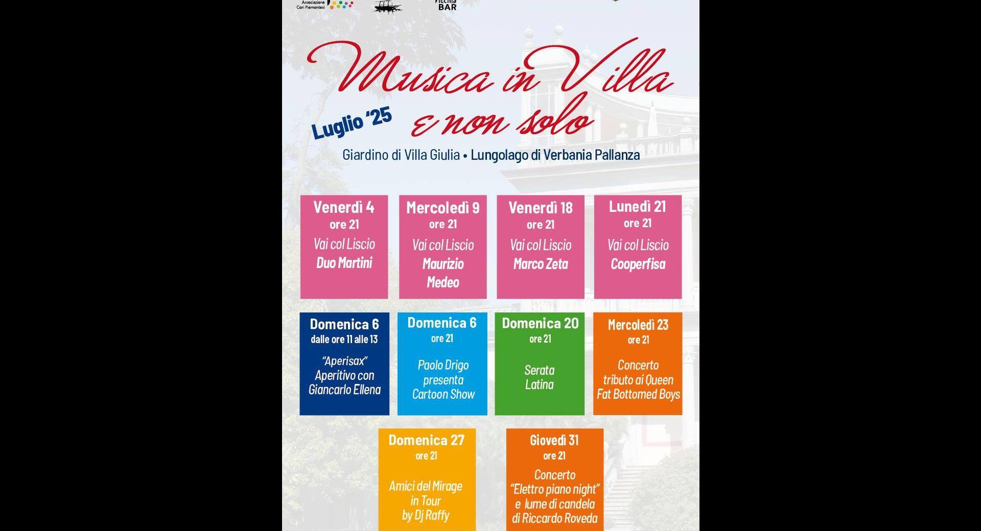 Musica in Villa e non solo- luglio '25