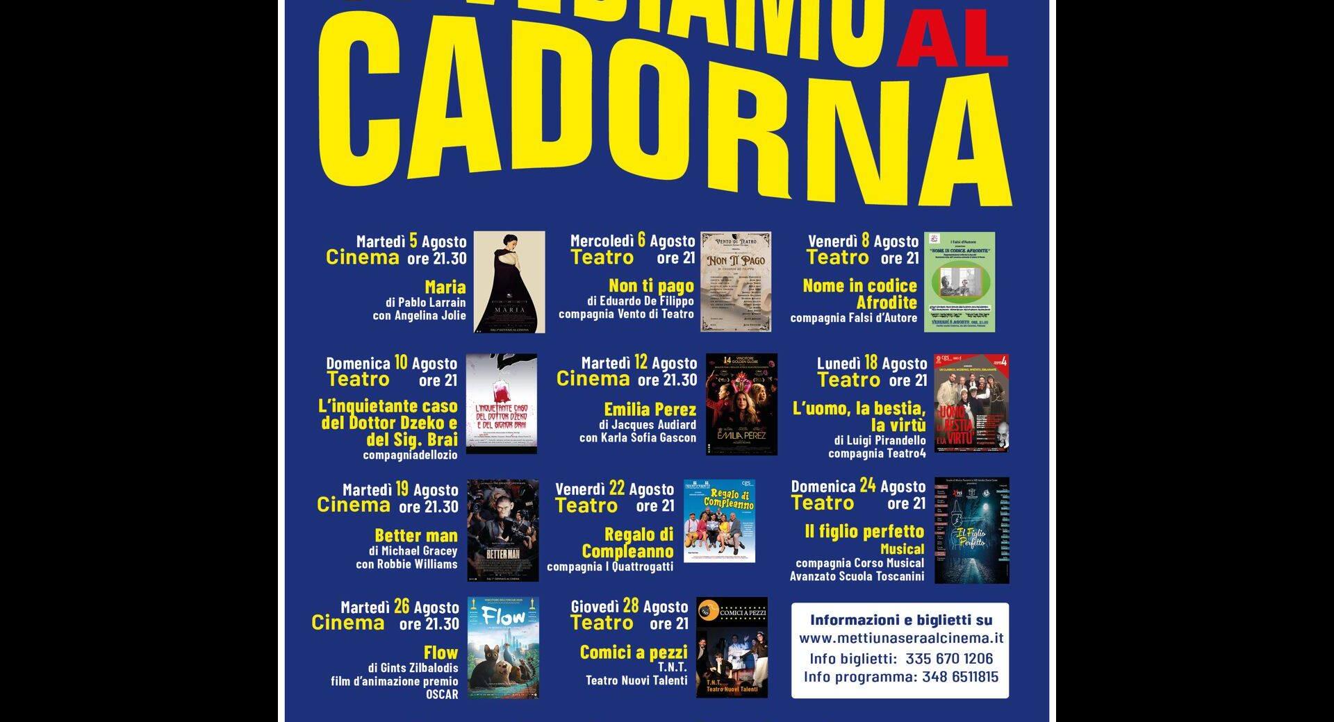 Ci vediamo al Cadorna - Cinema e Teatro sotto le stelle 2025