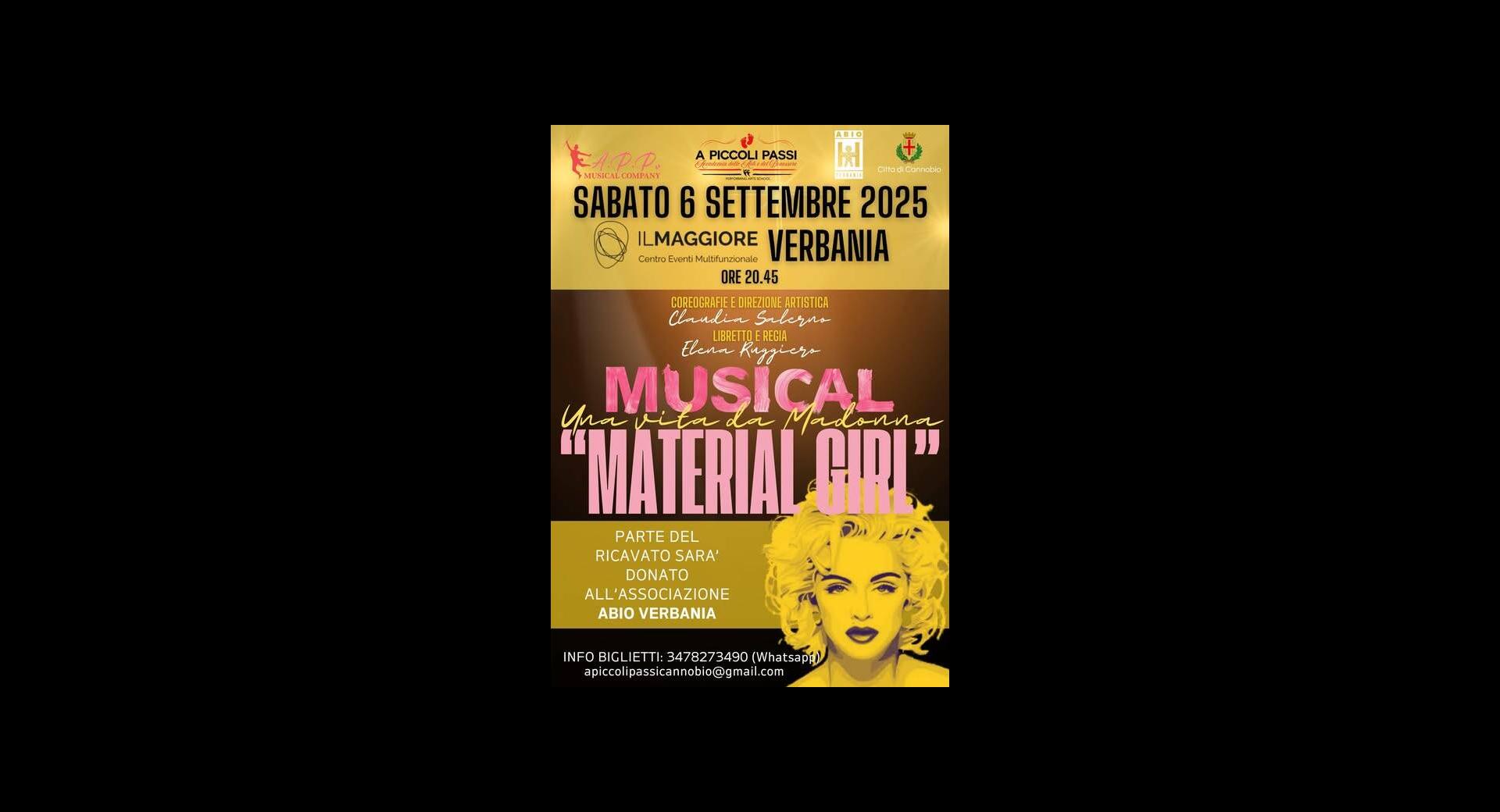 Musical “MATERIAL GIRL – Una vita da Madonna”