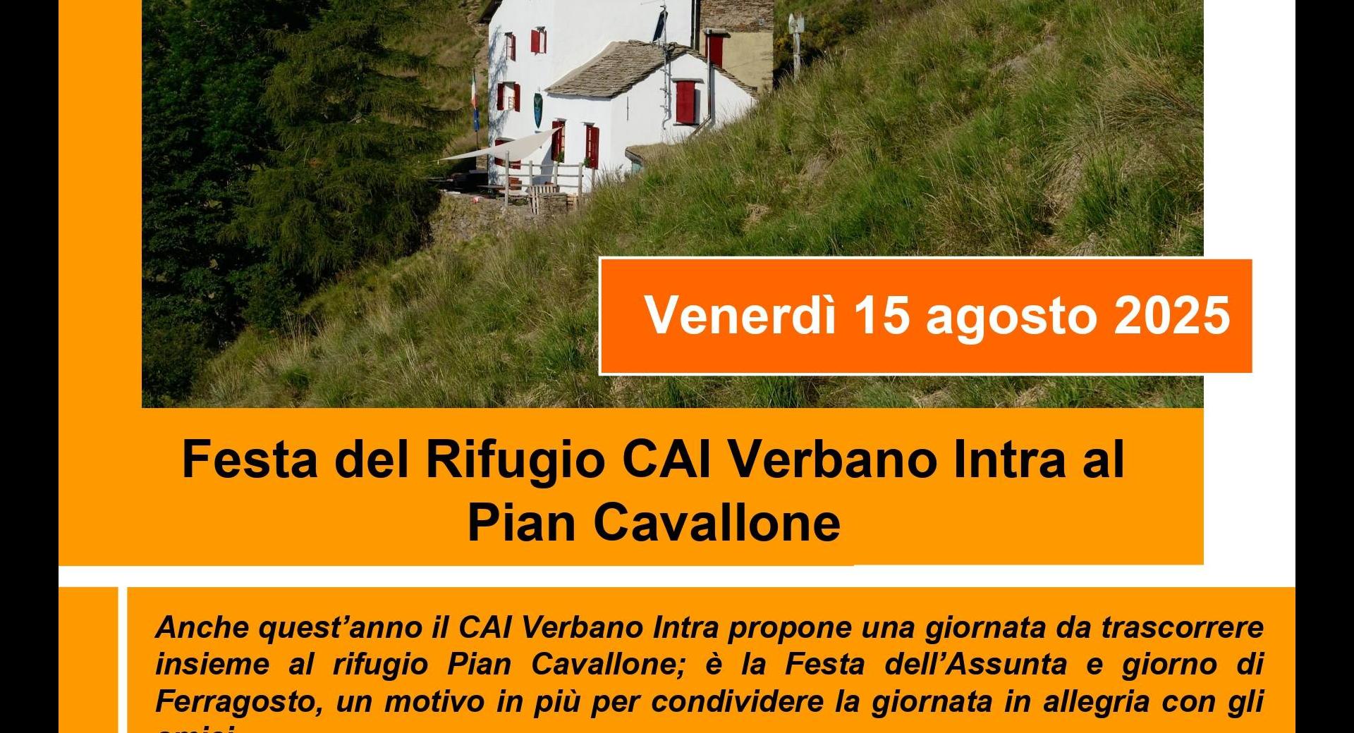 Festa del Rifugio CAI Verbano Intra al Pian Cavallone 