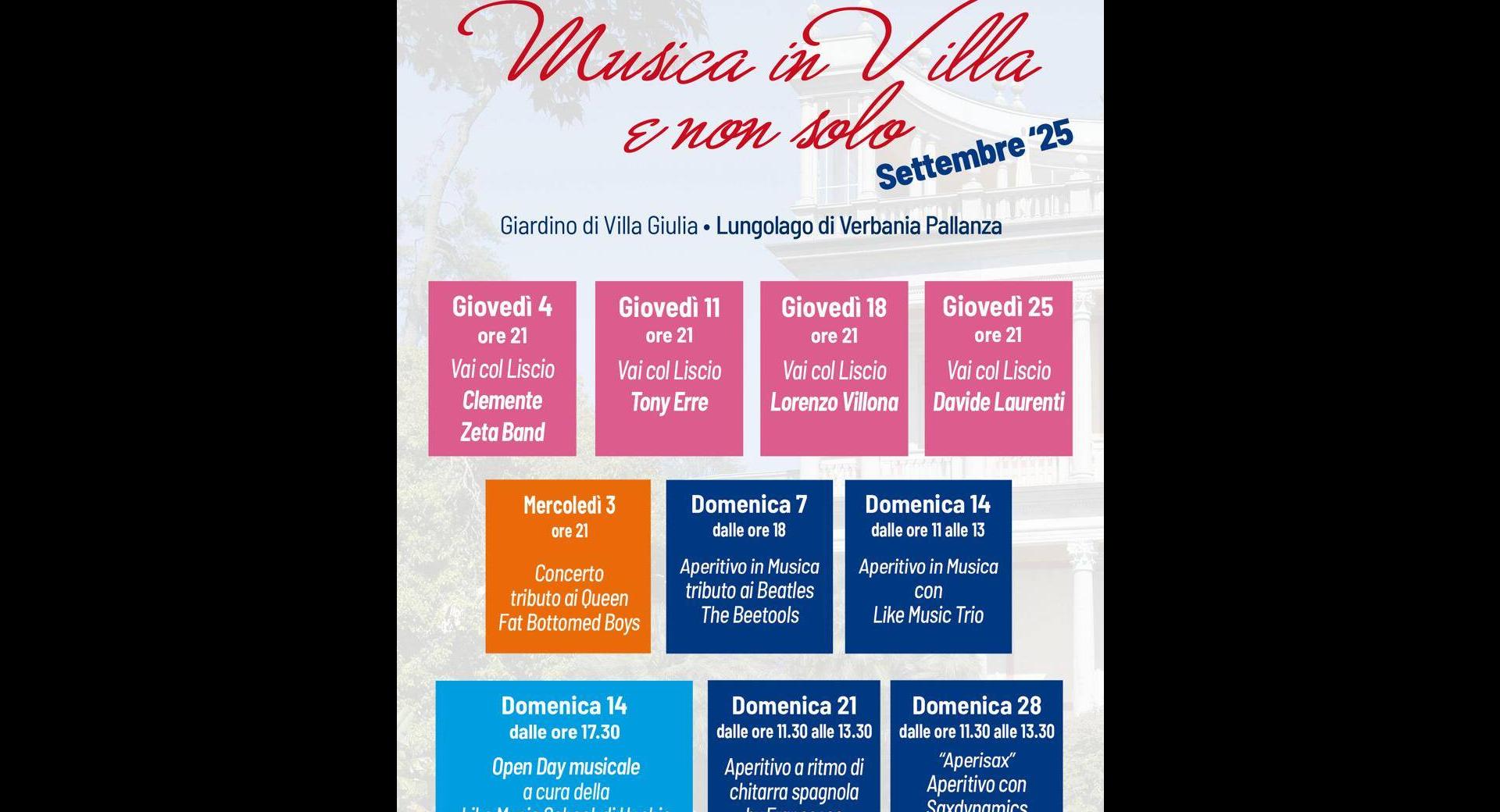 Musica in Villa ... e non solo-Settembre 2025