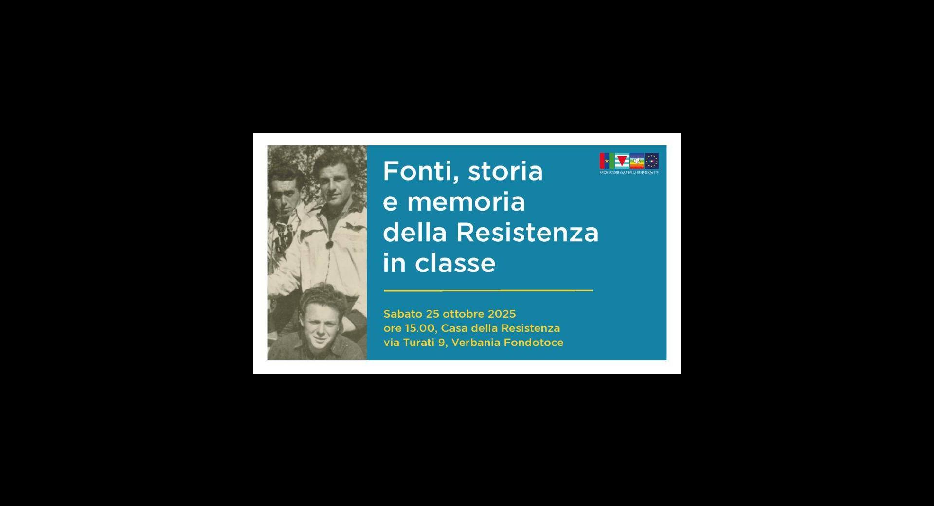 Fonti, storia e memoria della Resistenza in classe 