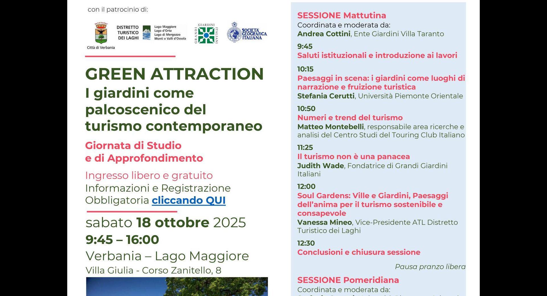 "GREEN ATTRACTION" I giardini come palcoscenico del turismo contemporaneo