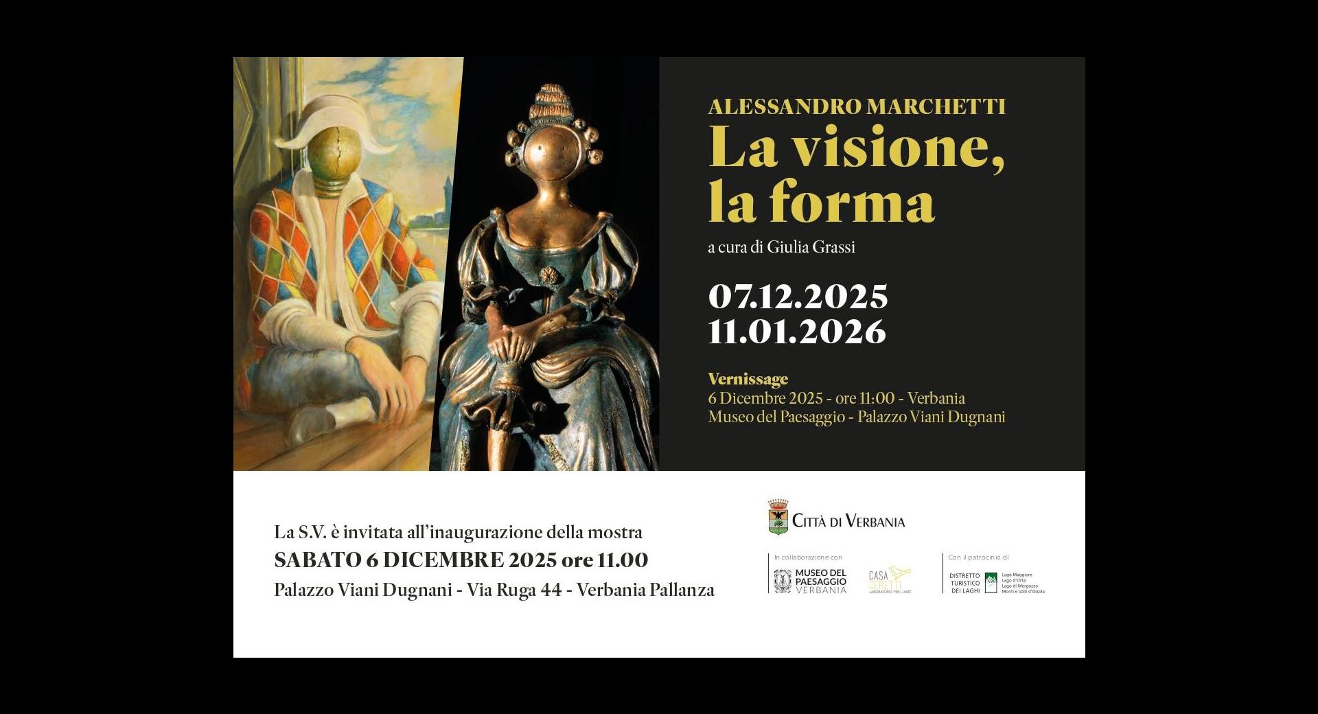 Invito a inaugurazione mostra "Alessandro Marchetti- La visione, la forma"