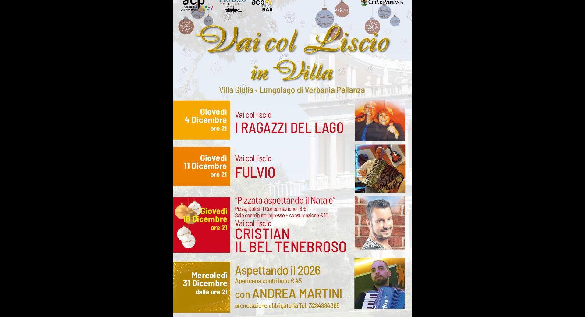 Vai col Liscio in Villa dicembre 2025