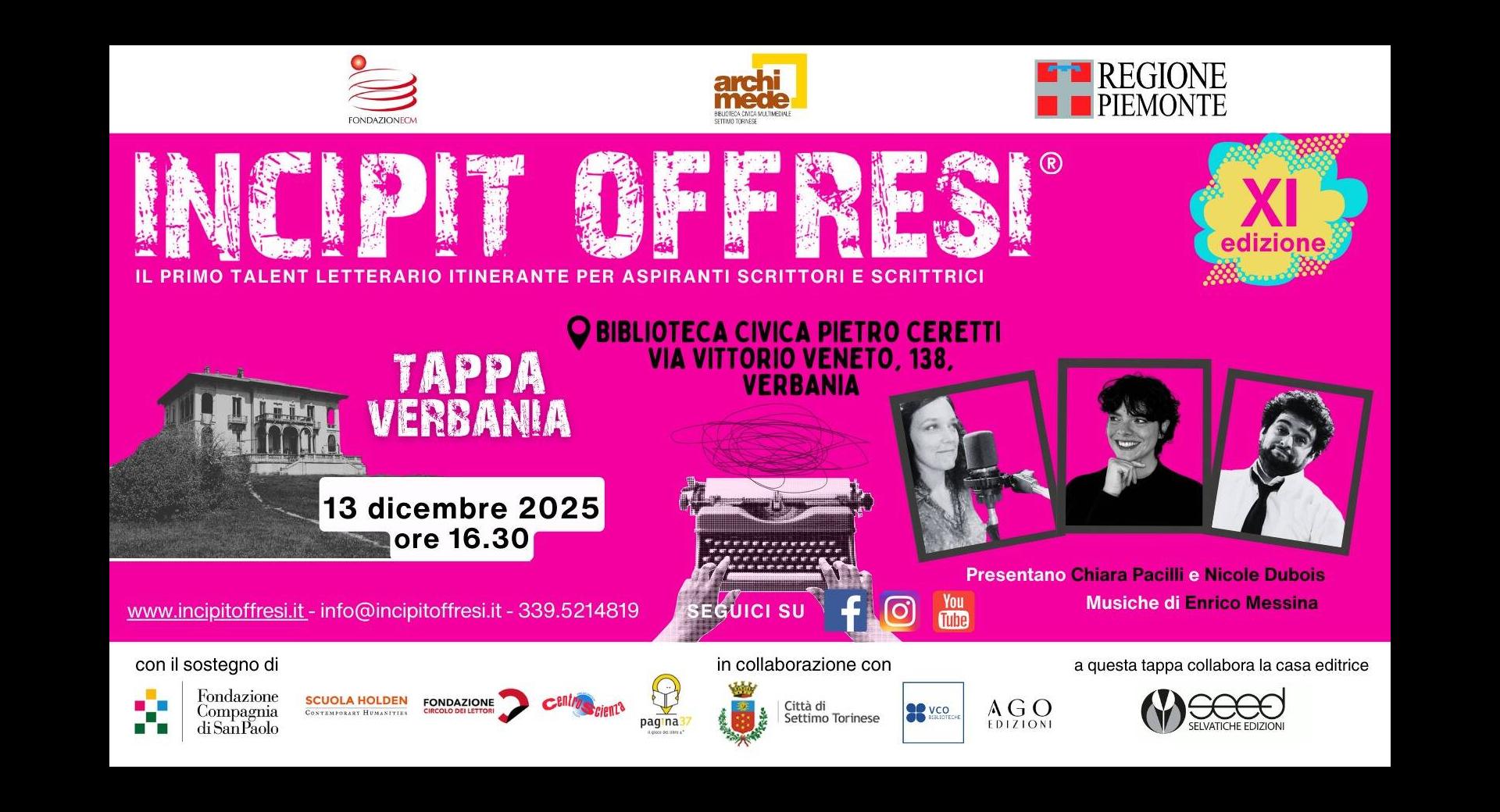 Incipit offresi a Verbania - XI 