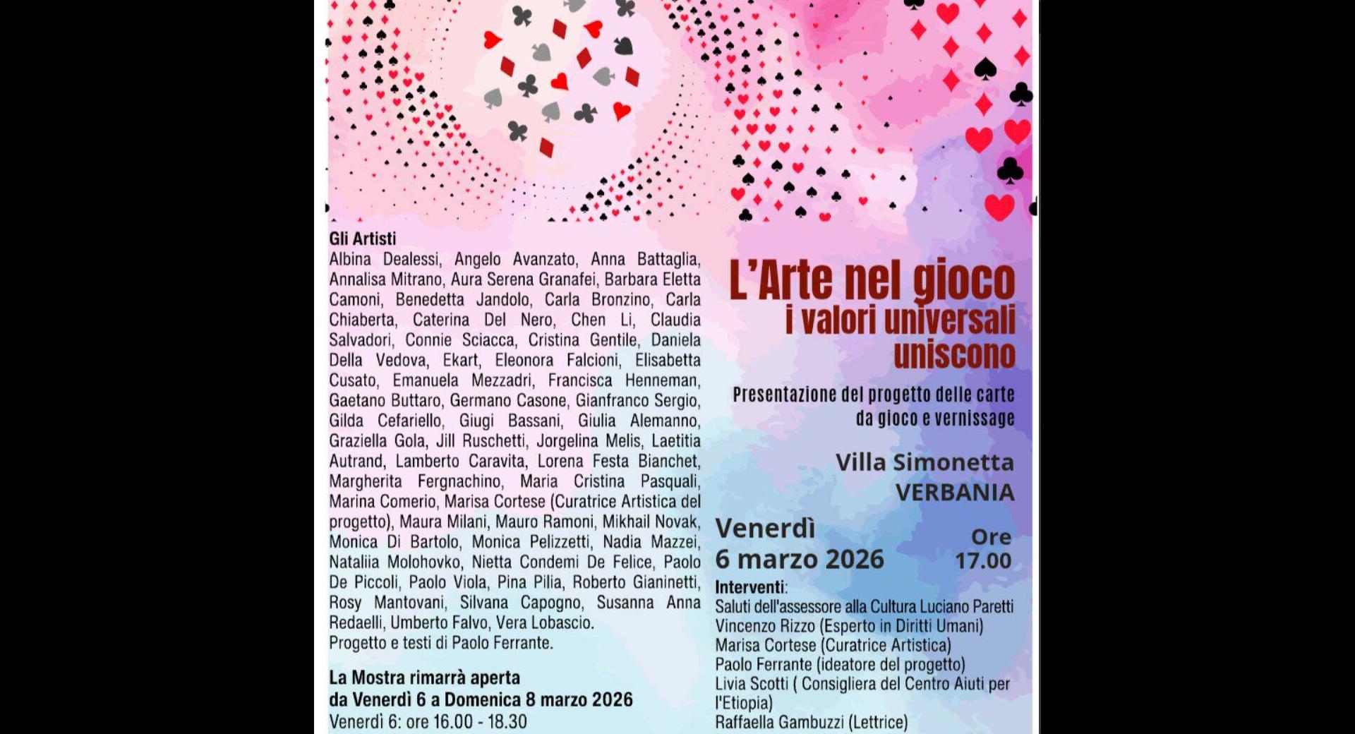 L'Arte nel gioco. I valori universali uniscono.