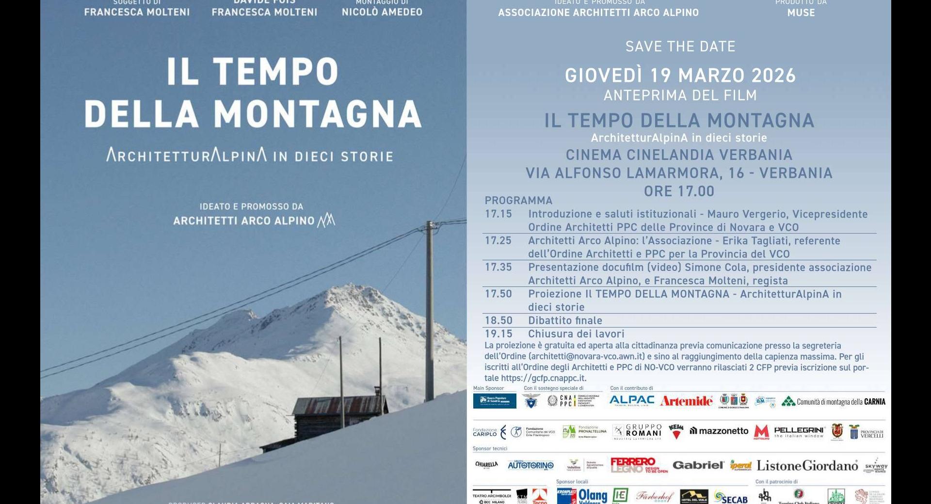 Presentazione docufilm IL TEMPO DELLA MONTAGNA - ArchitetturAlpinA in dieci storie